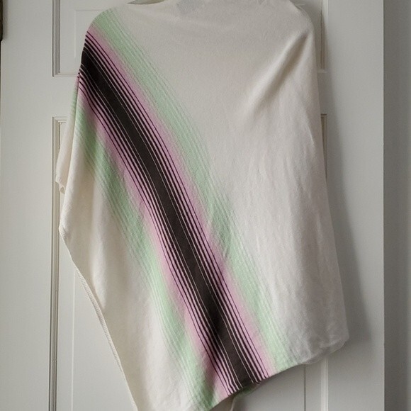 ALLUDE PREMIUM CASHMERE ASSYMETRICAL PONCHO CREAM BROWN SZ SMALL - Picture 8 of 10